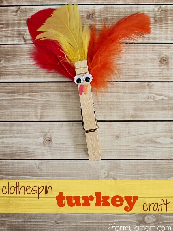 Easy Clothespin Turkey Craft #Thanksgiving